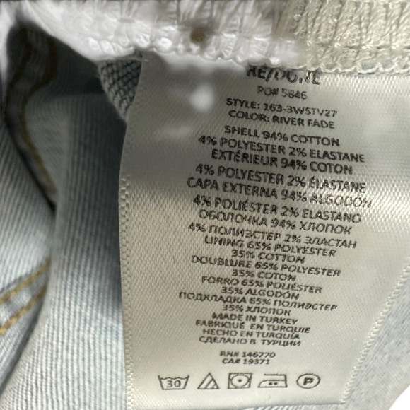RE/DONE Womens 70s Stove Pipe Button Fly Jeans Size 29 Straight Fit Cotton USA - Picture 7 of 9